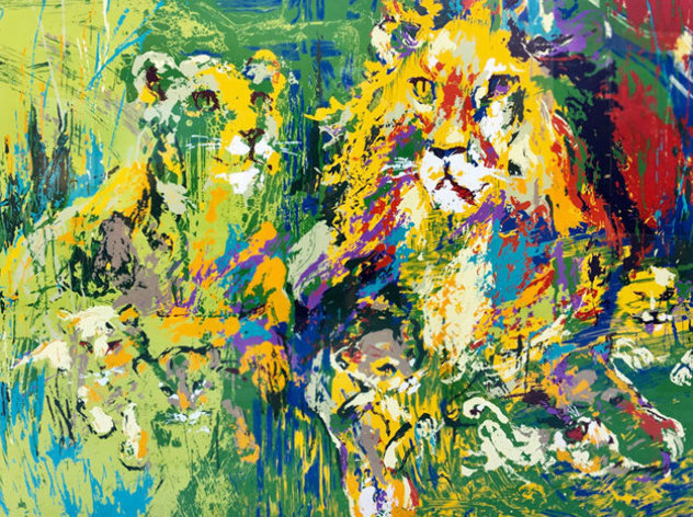 Lion Family 1972 Limited Edition Print by LeRoy Neiman