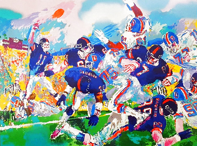 Giants - Broncos Classic Bowl HC 1987 - Huge Limited Edition Print by LeRoy Neiman