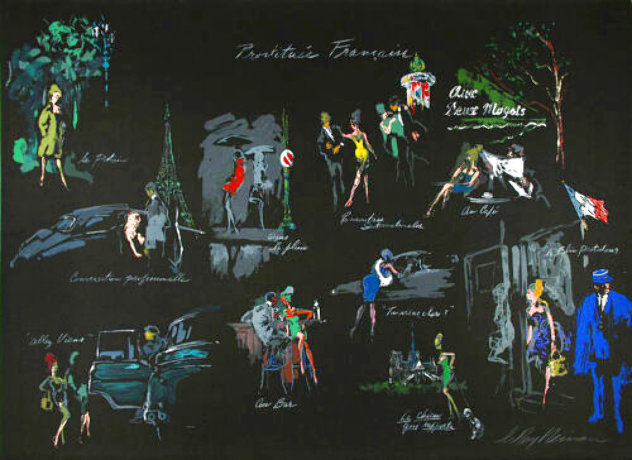 Prostitutee Francaise (La Nuit De Paris) 1980 30x41 Huge Limited Edition Print by LeRoy Neiman