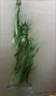 Lady Liberty Original Pastel 1986 36x27 Original Painting by LeRoy Neiman - 0