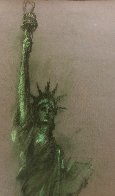Lady Liberty Original Pastel 1986 36x27 Original Painting by LeRoy Neiman - 4