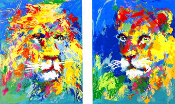 Lion and Lioness 2007 Limited Edition Print - LeRoy Neiman Lion and Lioness 2007 Limited Edition Print - LeRoy Neiman