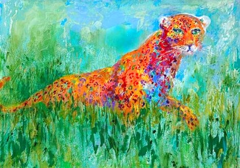 Prowling Leopard 2003 Edition 225/425 Made by the Hands of the Artist. Limited Edition Print - LeRoy Neiman