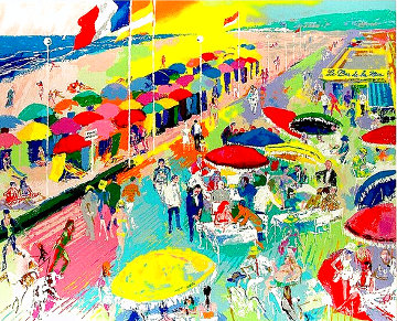 La Plage Au Deauville, France 1986 Limited Edition Print - LeRoy Neiman La Plage Au Deauville, France 1986 Limited Edition Print - LeRoy Neiman