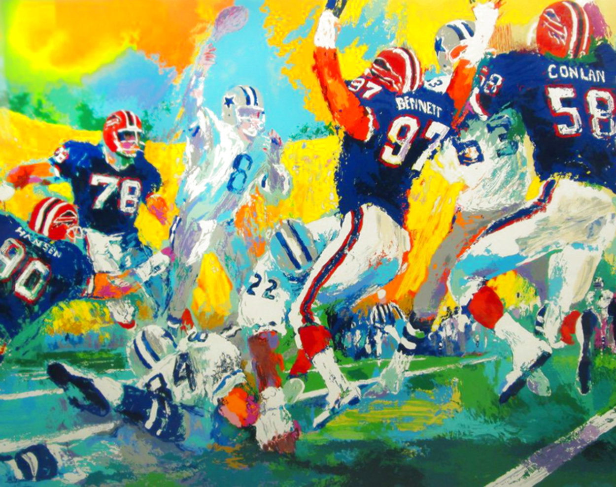 Cowboys Bills Superbowl XXVII AP Limited Edition Print by LeRoy Neiman Cowboys Bills Superbowl XXVII AP Limited Edition Print by LeRoy Neiman