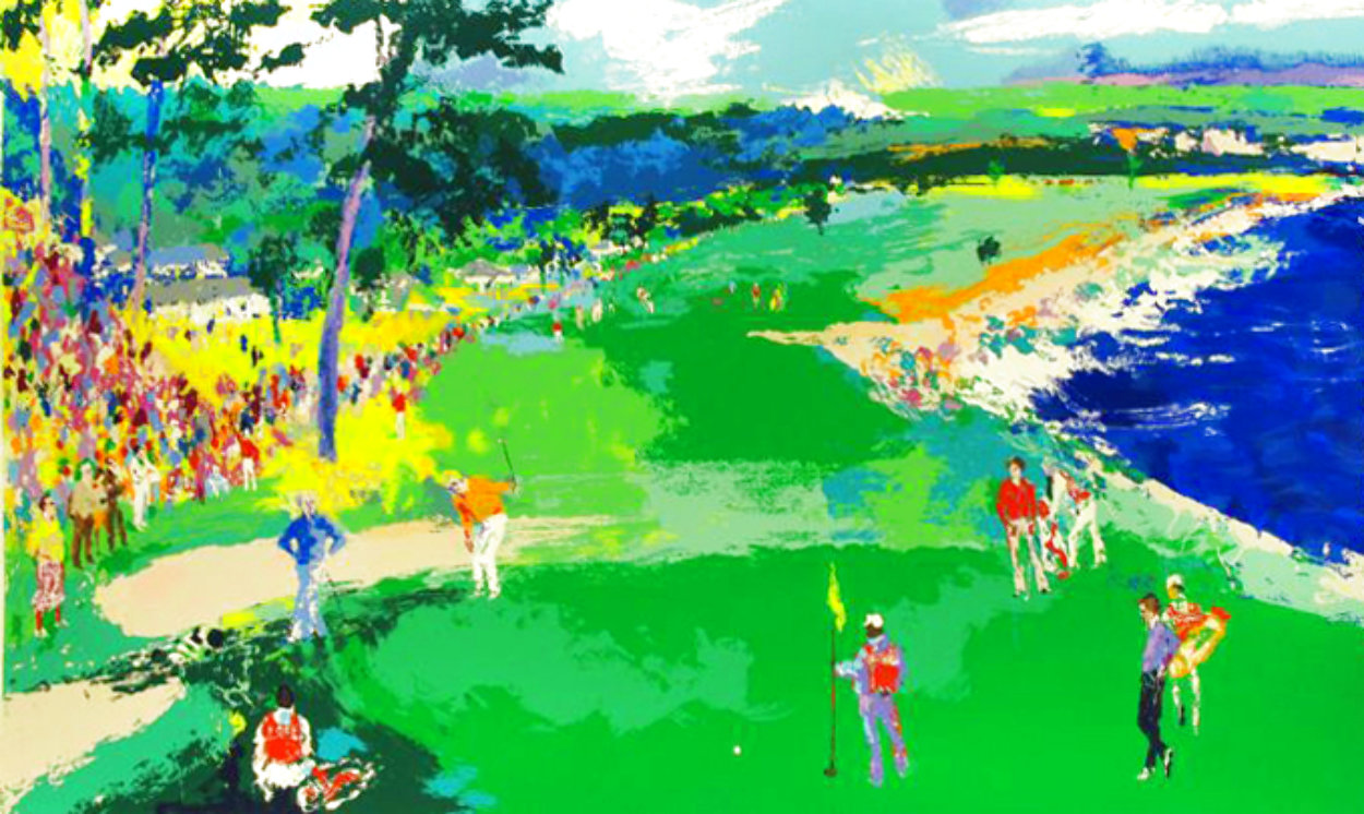 18th At Pebble Beach 1985 Huge Limited Edition Print by LeRoy Neiman