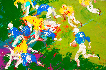 Running Back 1961 26x38 Original Painting - LeRoy Neiman Running Back 1961 26x38 Original Painting - LeRoy Neiman