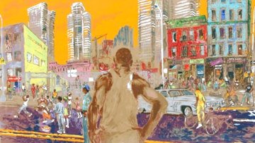 Harlem Streets Cities in Schools 1982 NYC Limited Edition Print - LeRoy Neiman