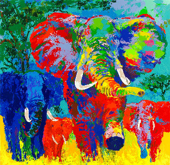 Elephant Charge 1999 AP Limited Edition Print - LeRoy Neiman Elephant Charge 1999 AP Limited Edition Print - LeRoy Neiman