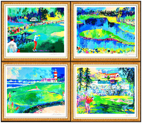 Big Time Golf Suite 1993  - 4 Framed Serigraphs Limited Edition Print - LeRoy Neiman