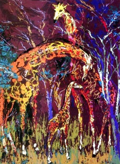Giraffe Family 1976 Limited Edition Print - LeRoy Neiman Giraffe Family 1976 Limited Edition Print - LeRoy Neiman