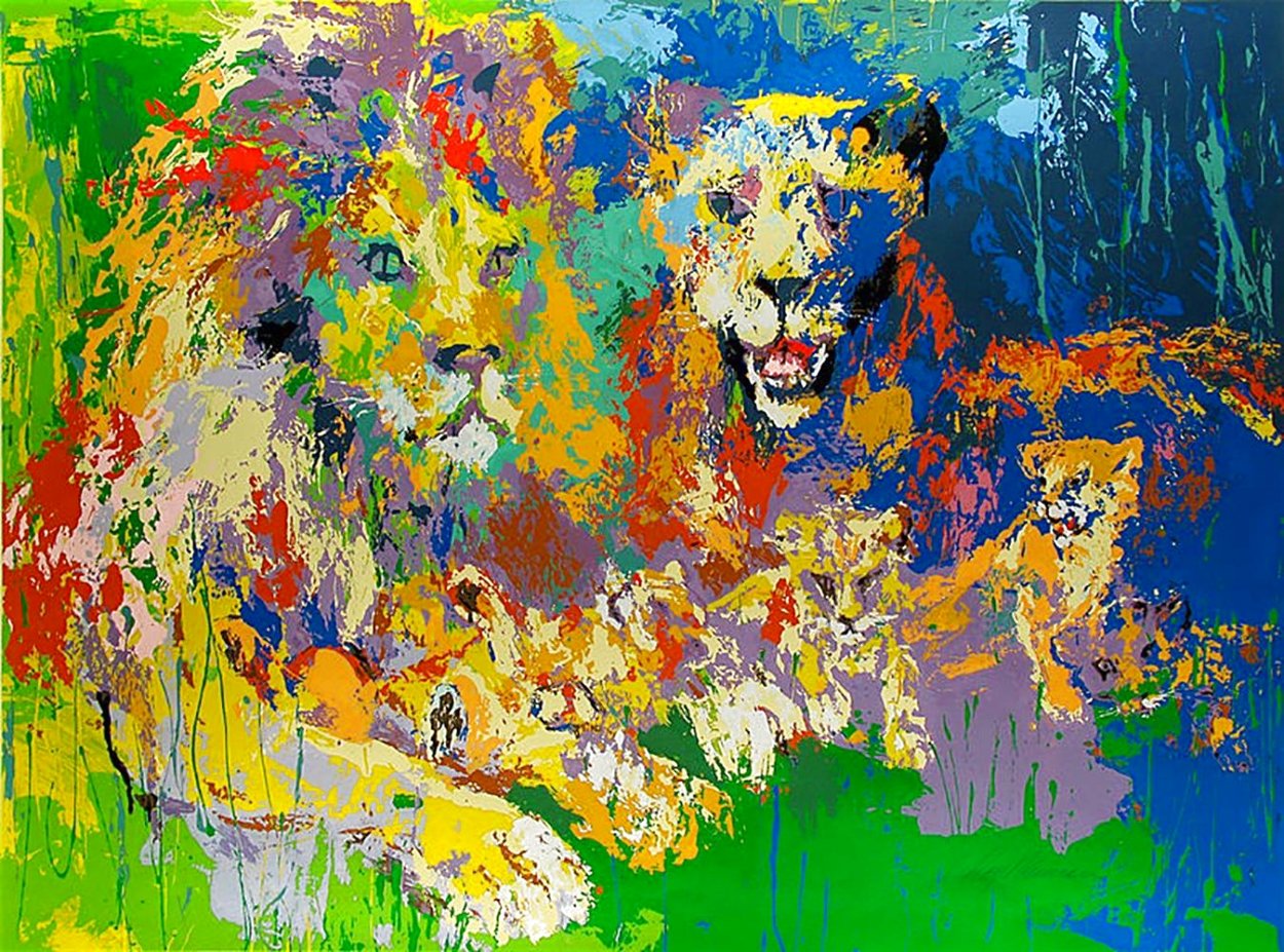 Lion Pride 1973 - Huge Limited Edition Print by LeRoy Neiman