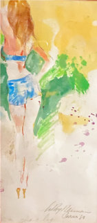 Shave Legs Watercolor 1980 26x18 Watercolor - LeRoy Neiman Shave Legs Watercolor 1980 26x18 Watercolor - LeRoy Neiman