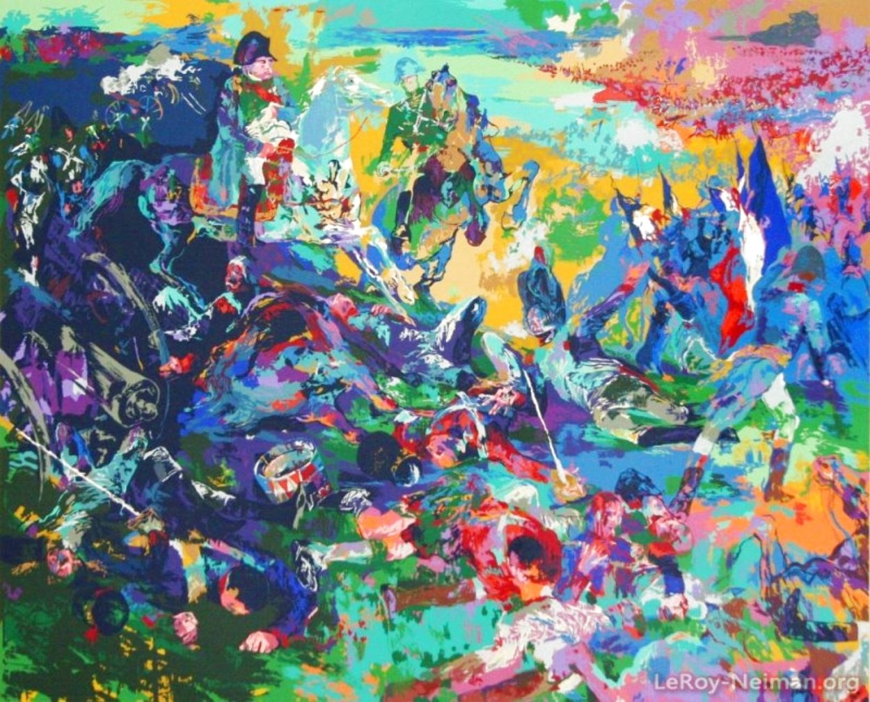 Napoleon At Waterloo 1988 42x48 Huge Limited Edition Print by LeRoy Neiman
