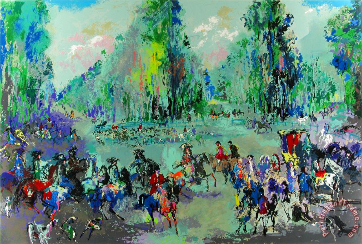 Hunt Rendezvous AP 1992 41x51 Huge Limited Edition Print by LeRoy Neiman Hunt Rendezvous AP 1992 41x51 Huge Limited Edition Print by LeRoy Neiman