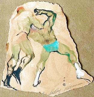 Bruno Sammartino Vs. Baron Mikel Scicluna # 1 1966 22x21 Original Painting - LeRoy Neiman