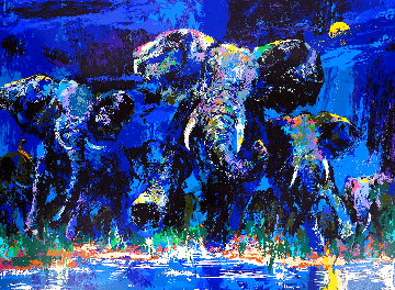Elephant Nocturne AP 1984 Limited Edition Print - LeRoy Neiman