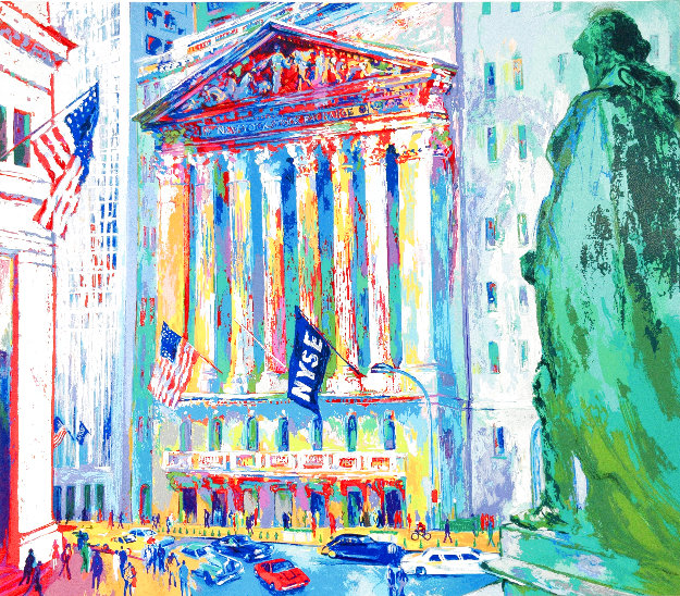 New York Stock Exchange 2003 Screenprint 27x30 by LeRoy Neiman For