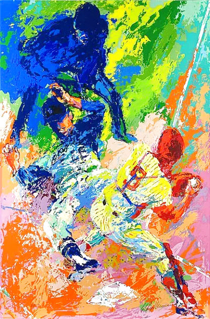 Sliding Home 1980 - Baseball Limited Edition Print by LeRoy Neiman
