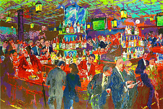 Harry’s Wall Street Bar 1985 - Huge - New York - NYC Limited Edition Print by LeRoy Neiman