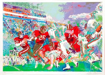 Post Season Football Classic: Superbowl XIX 49ers VS Dolphins 1985 - Huge Limited Edition Print - LeRoy Neiman Post Season Football Classic: Superbowl XIX 49ers VS Dolphins 1985 - Huge Limited Edition Print - LeRoy Neiman