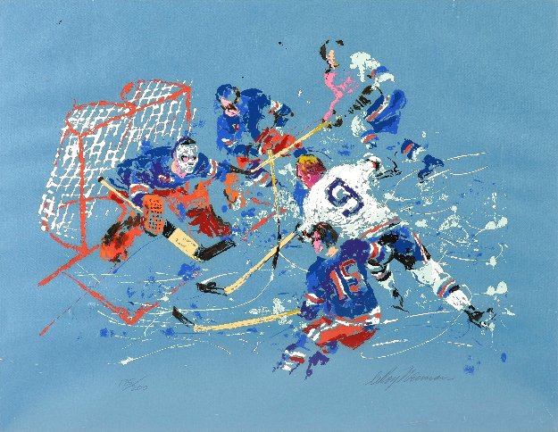 Blue Hockey AP 1972 Serigraph 24x28 by LeRoy Neiman - For Sale on Art ...