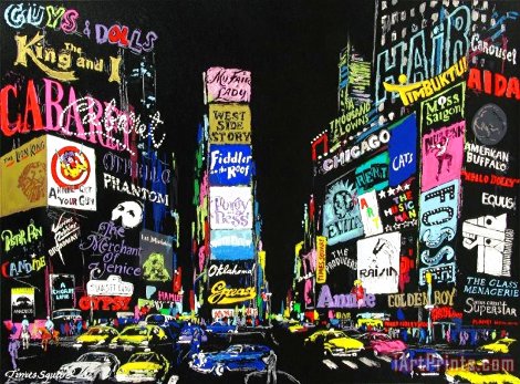 Lights of Broadway 2001 - Huge - New York - NYC Limited Edition Print - LeRoy Neiman