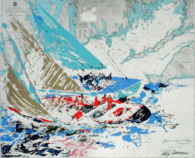 Americas Cup 19th Challenge 1964 Serigraph Poster by LeRoy Neiman