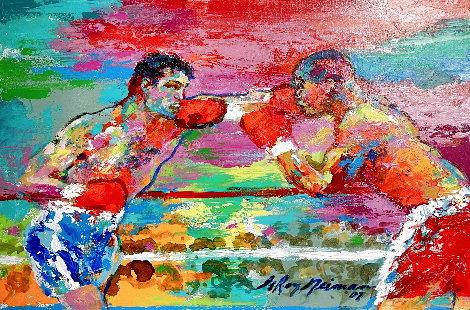 De La Hoya vs. Mayweather Painting - 2007 16x20 - May 5, 2007, Las Vegas, NV Original Painting - LeRoy Neiman
