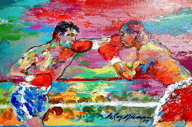 De La Hoya vs. Mayweather Painting - 2007 16x20 - May 5, 2007, Las Vegas, NV Original Painting by LeRoy Neiman