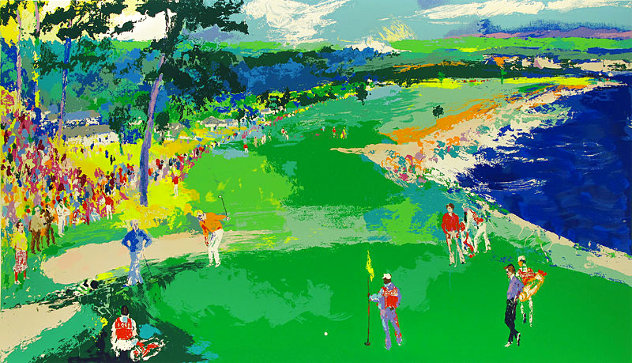 18th at Pebble Beach 1984 - Huge - California Limited Edition Print by LeRoy Neiman