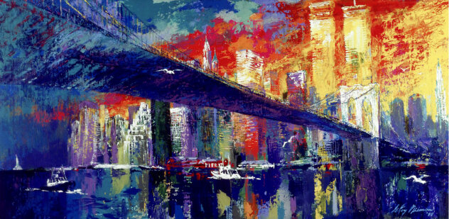 Brooklyn Bridge - Huge Poster - New York - NYC Limited Edition Print by LeRoy Neiman