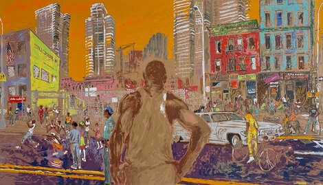 Harlem Street - Huge - New York - NYC Limited Edition Print - LeRoy Neiman