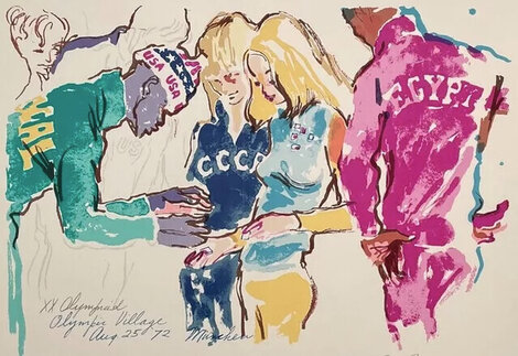 Exchanging Pins AP 1972 - Munich, Germany Limited Edition Print - LeRoy Neiman