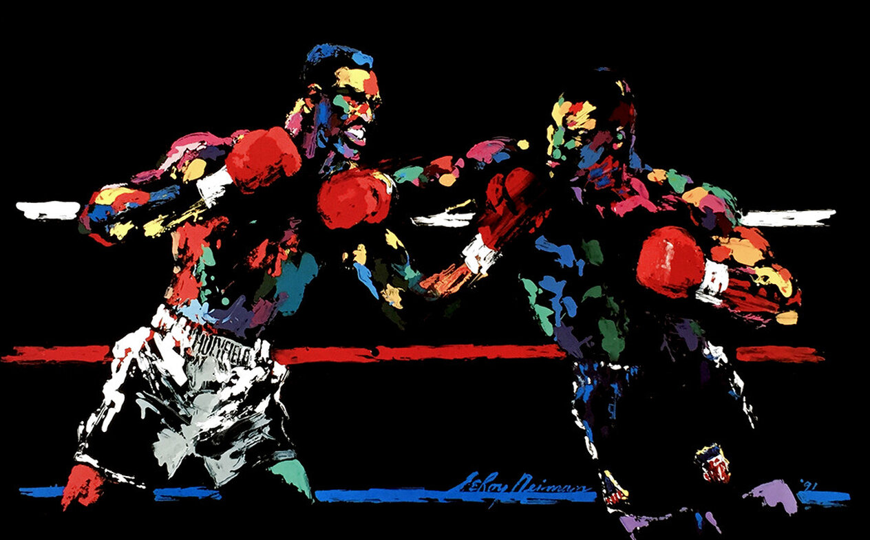 Holyfield and Tyson Lithograph Poster 20x30 by LeRoy Neiman - For Sale ...
