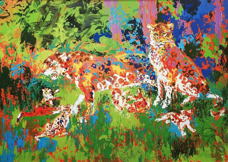 Jaguar Family 1986 - Huge Limited Edition Print - LeRoy Neiman