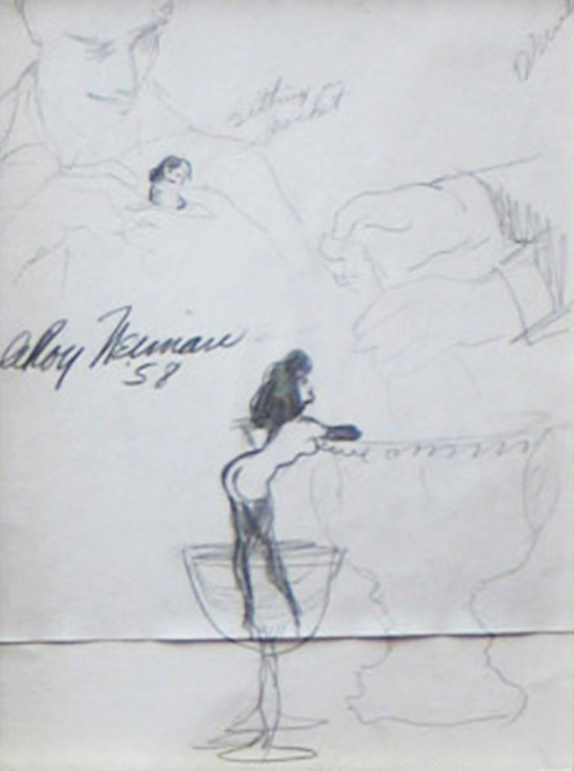 Femlin in My Pocket Drawing 1958 Drawing by LeRoy Neiman