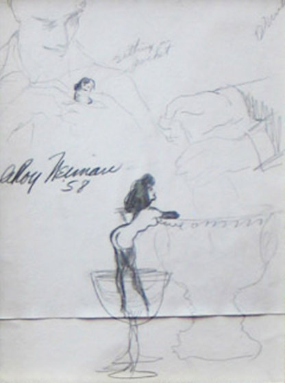 Femlin In My Pocket Drawing 1958 By Leroy Neiman