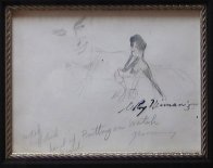 Femlin Putting on Watch Drawing 1958 Drawing by LeRoy Neiman - 1 Femlin Putting on Watch Drawing 1958 Drawing by LeRoy Neiman - 1