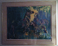 Zebra Family AP 1978 Limited Edition Print by LeRoy Neiman - 1 Zebra Family AP 1978 Limited Edition Print by LeRoy Neiman - 1