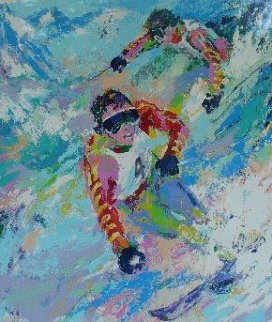 Maher Twins (skiing) Limited Edition Print - LeRoy Neiman Maher Twins (skiing) Limited Edition Print - LeRoy Neiman