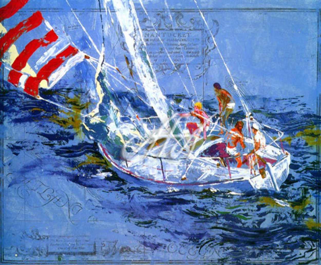 Nantucket Sailing 1980 Limited Edition Print by LeRoy Neiman Nantucket Sailing 1980 Limited Edition Print by LeRoy Neiman