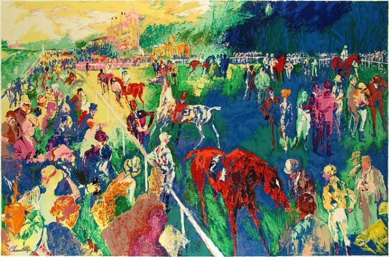 Paddock At Chantilly 1992 By LeRoy Neiman