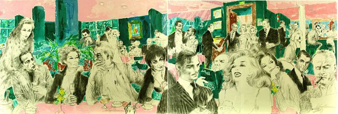 Polo Lounge,  Diptych 1989 Limited Edition Print by LeRoy Neiman