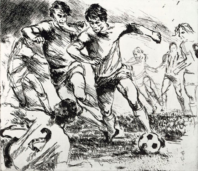 🔥Eaux Fortes etching suite: Soccer Players 1980 - World Cup Limited Edition Print by LeRoy Neiman