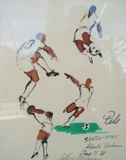 Pele (Soccer) 16x22 Original Painting - LeRoy Neiman Pele (Soccer) 16x22 Original Painting - LeRoy Neiman