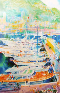 Harbor At Monaco 1988 Limited Edition Print - LeRoy Neiman Harbor At Monaco 1988 Limited Edition Print - LeRoy Neiman