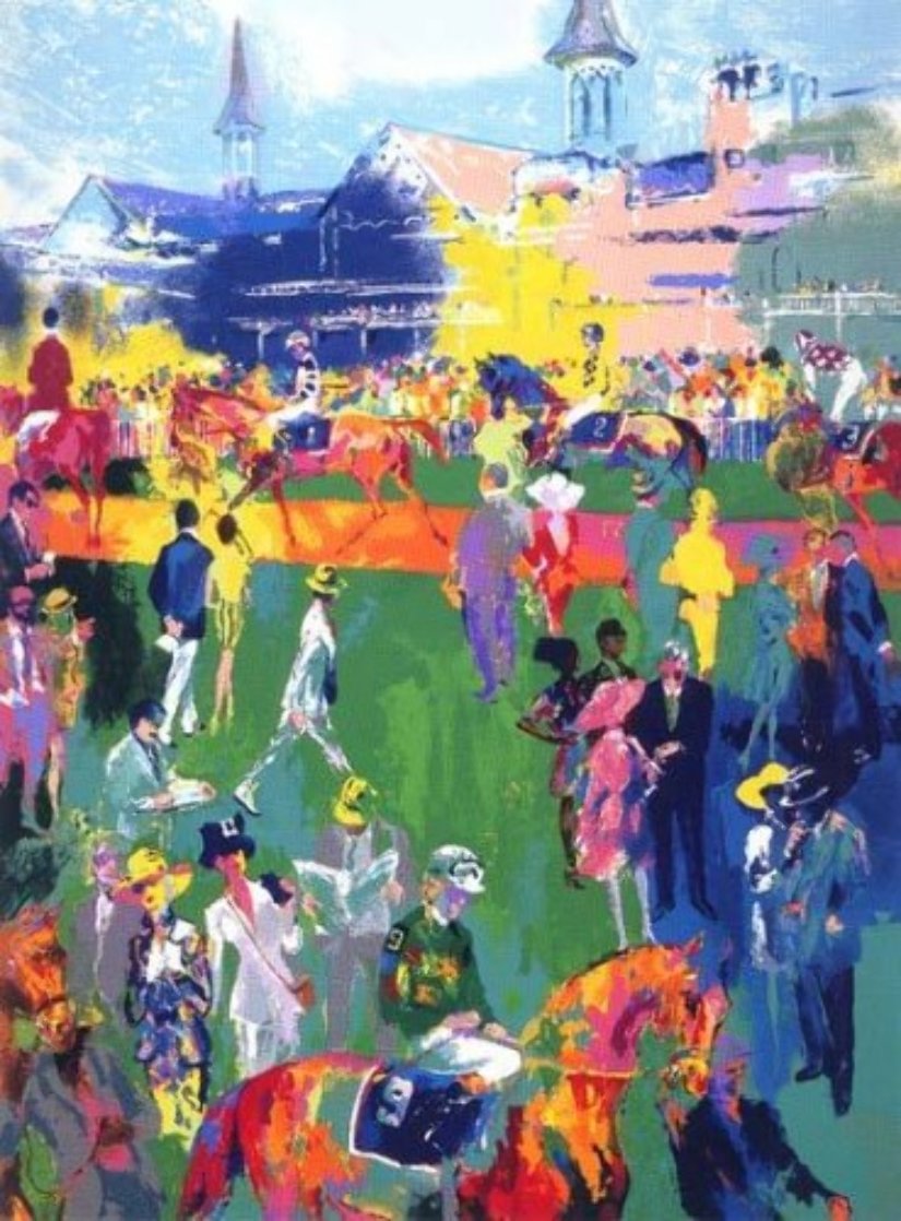 Derby Day Paddock 1997 by LeRoy Neiman