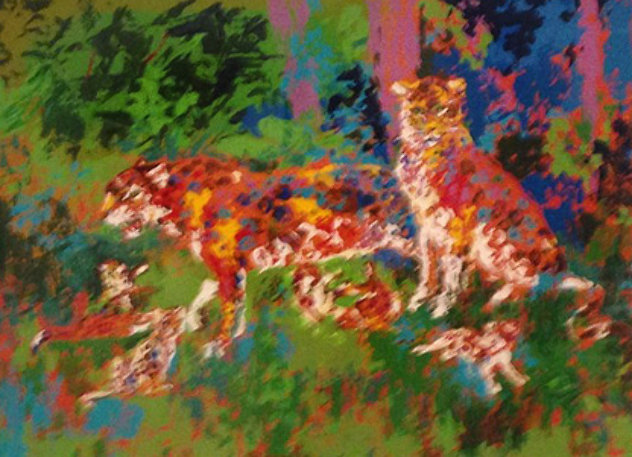 Jaguar Family 1980 Limited Edition Print by LeRoy Neiman