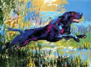 Black Labrador 1977 Limited Edition Print - LeRoy Neiman Black Labrador 1977 Limited Edition Print - LeRoy Neiman